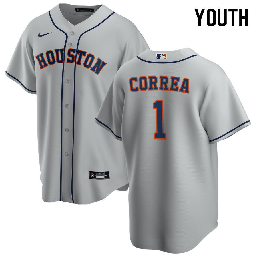 Nike Youth #1 Carlos Correa Houston Astros Baseball Jerseys Sale-Gray
